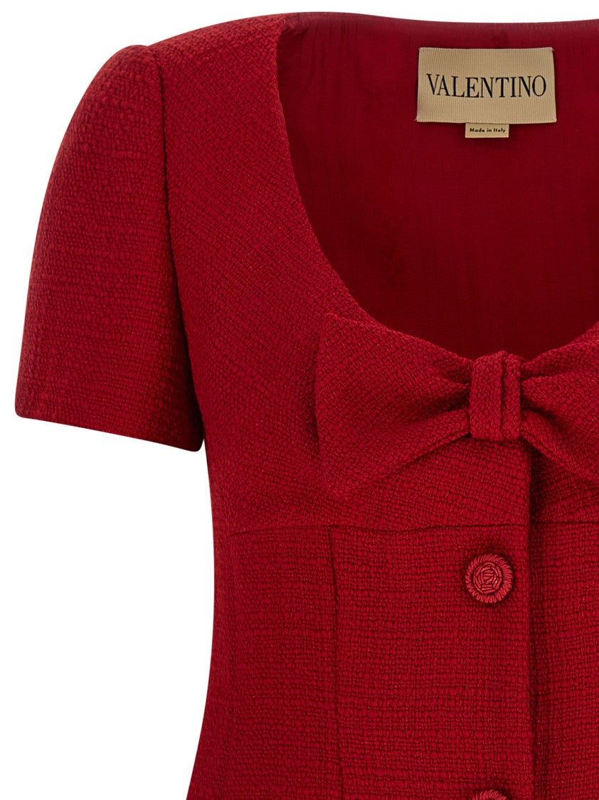 Valentino Garavani Flared Mini Dress With Bow Detail