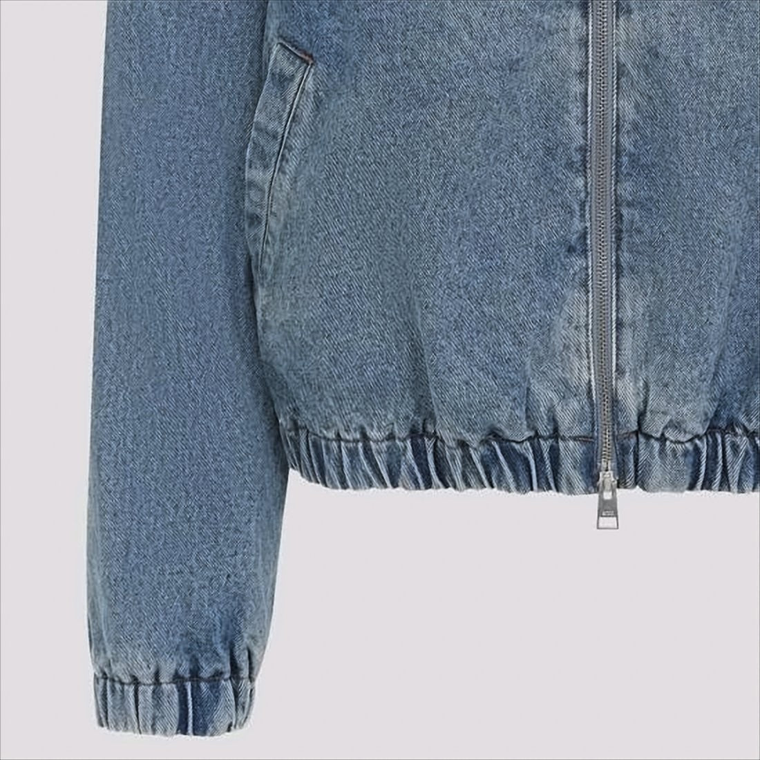 Ami Classic Blue Denim Jacket With Embroidered Logo