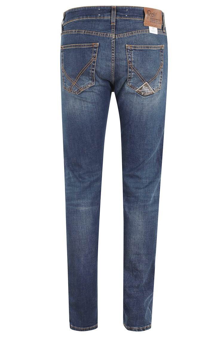 Roy Rogers Medium Blue Denim Jeans With Contrast Stitching