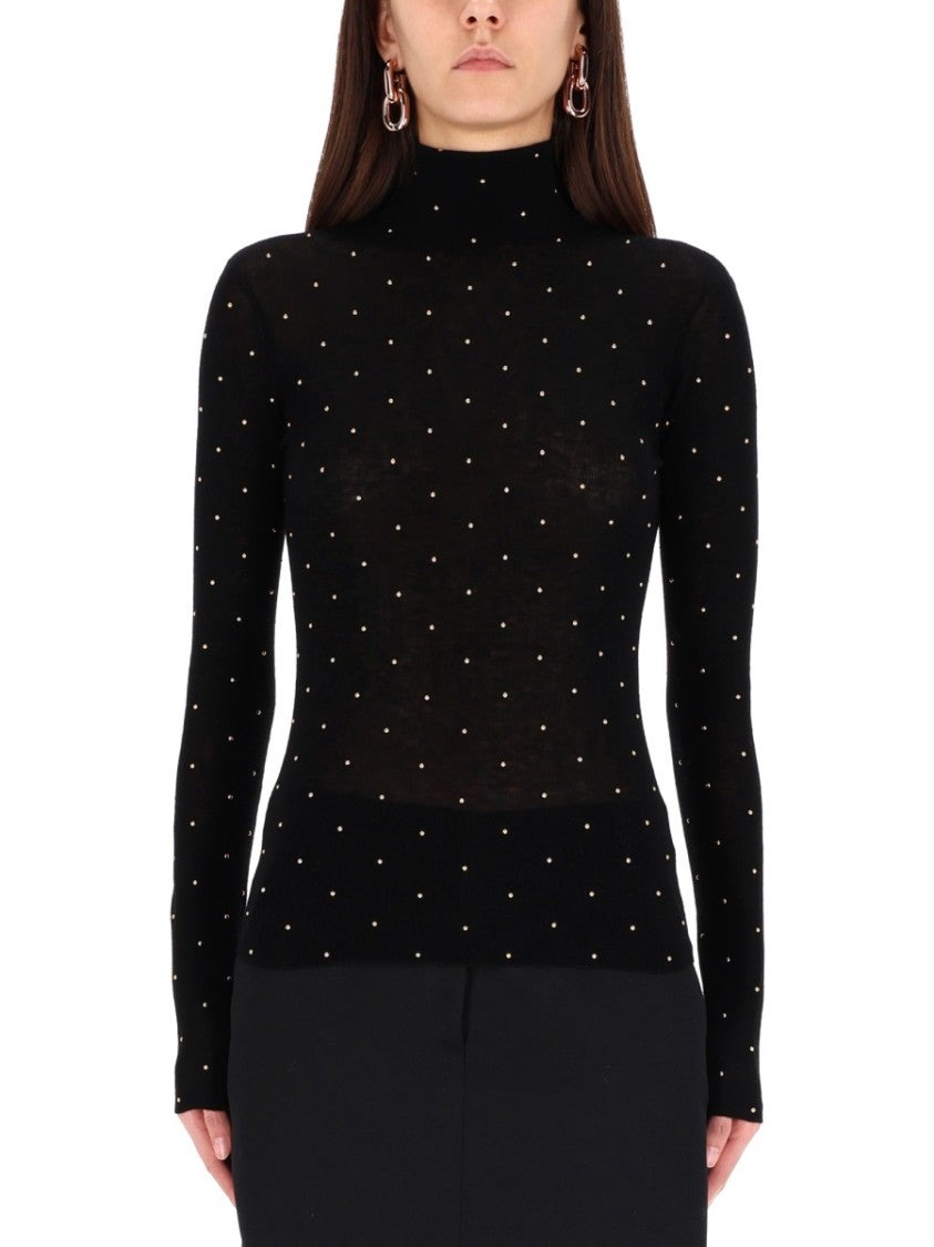 Rabanne Fitted Black Wool Sweater