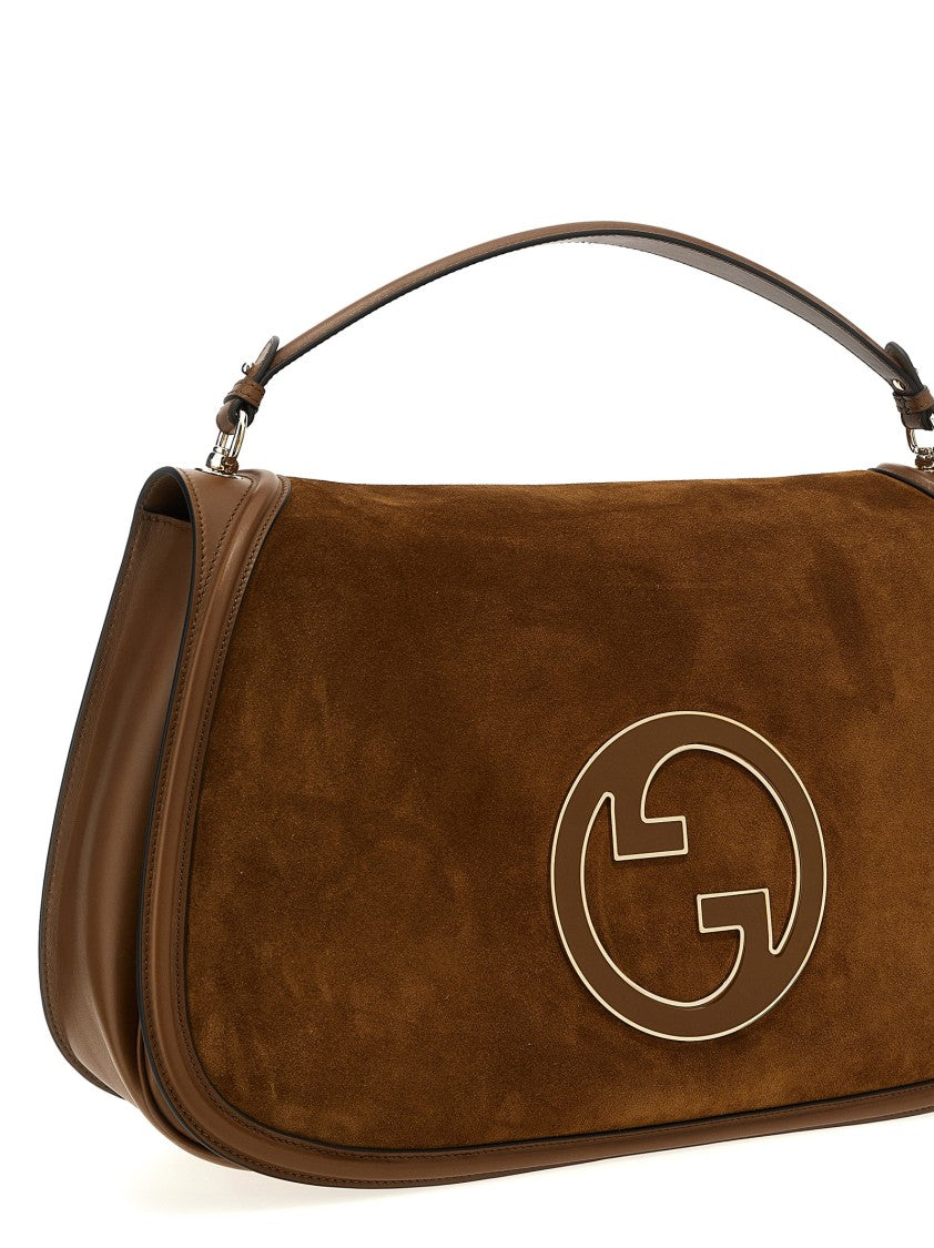 Gucci Large Suede And Leather Handbag