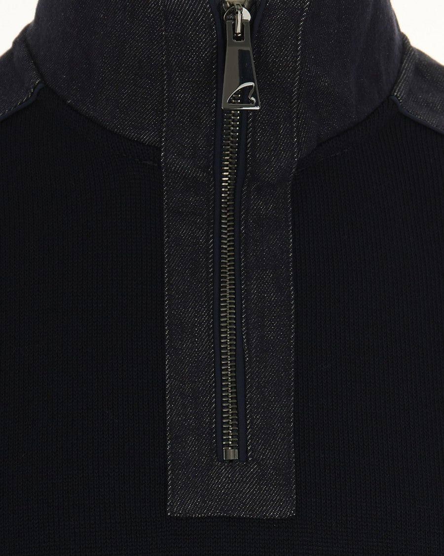 Paul & Shark Half-Zip Blue Sweater