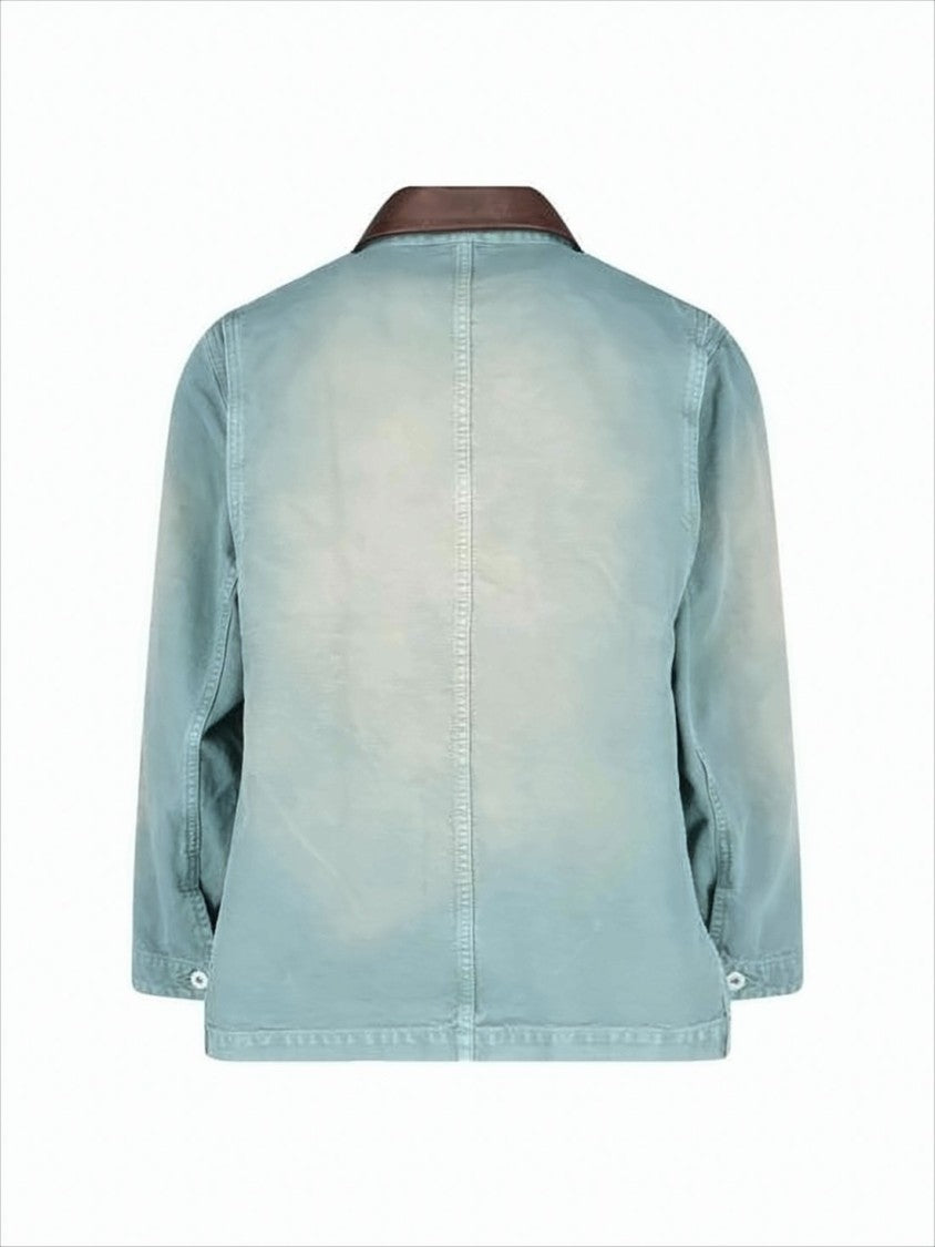 Auralee Faded Light Blue Cotton Auralee Jacket
