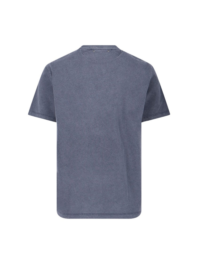 Golden Goose Vintage Faded Blue T-Shirt With Distressed Print