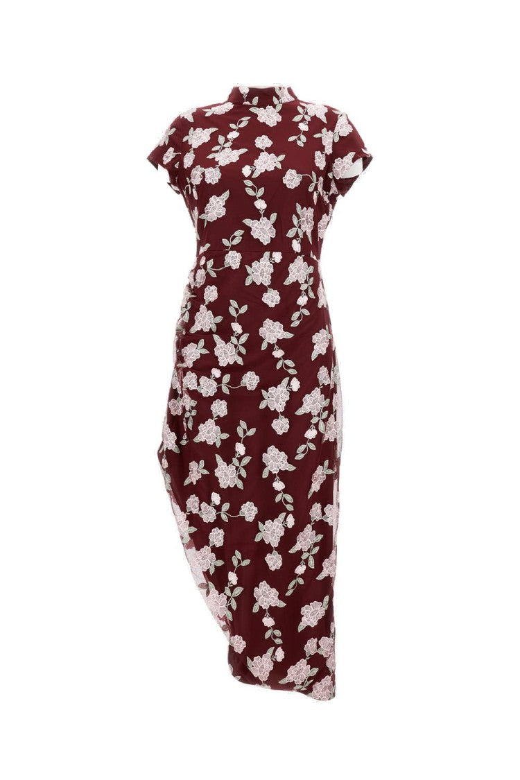 Rotate Birger Christensen Asymmetric Mesh Dress