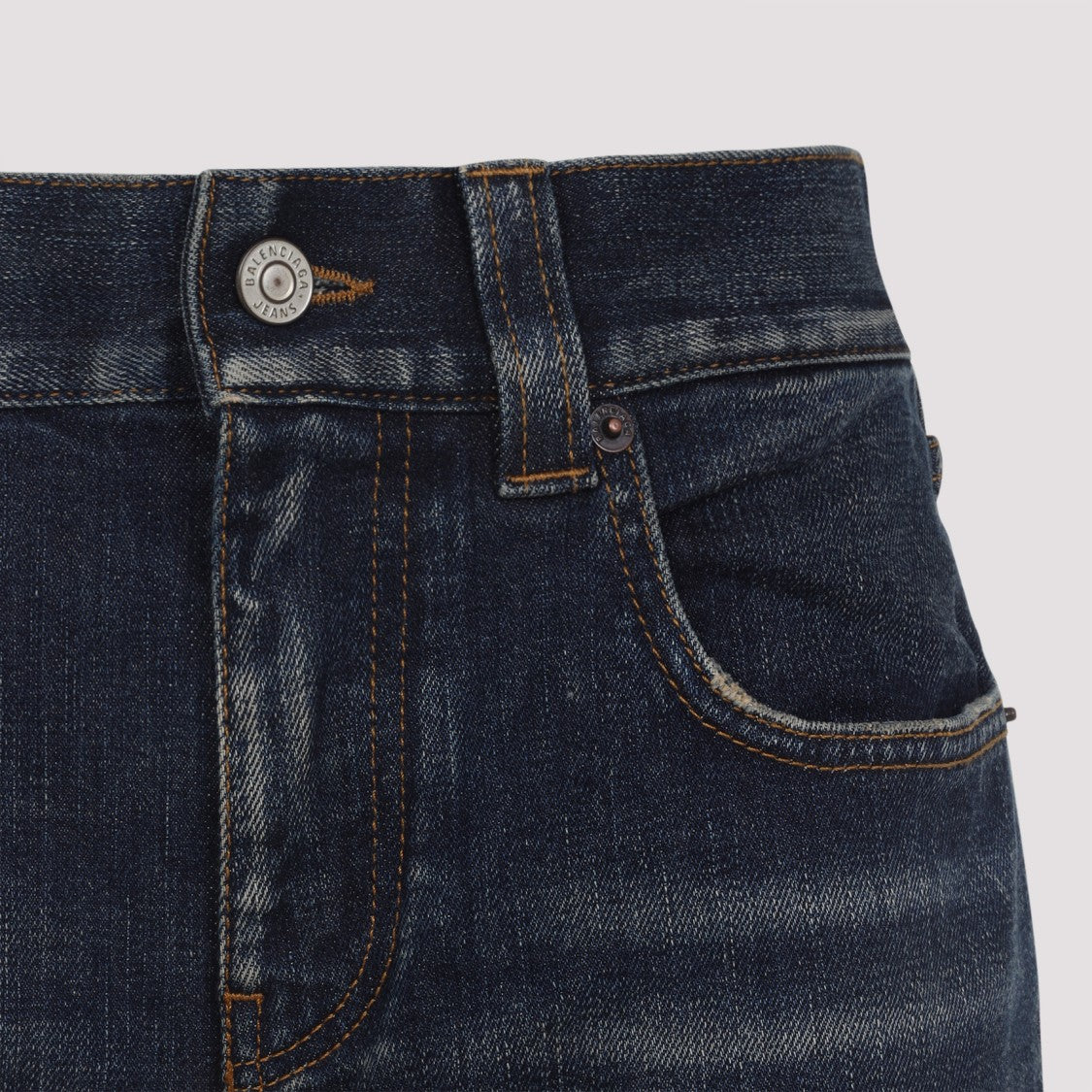 Balenciaga Slim Fit Bootcut Dark Blue Cotton Jeans