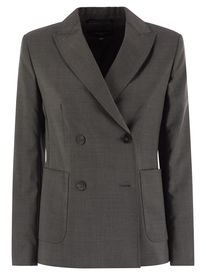 Max Mara Ornati - Double-Breasted Blazer In Wool Canvas