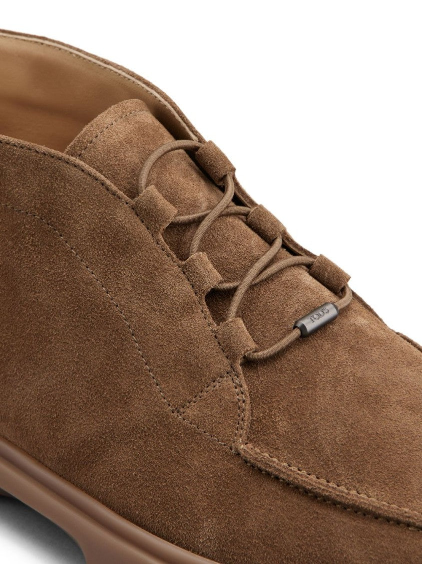 Tod's Moc Toe Lace-Up Suede Shoes
