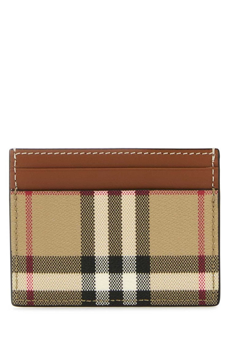 Burberry Beige Check Pattern Cardholder