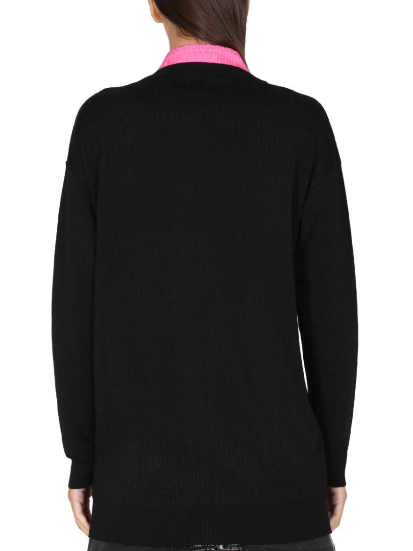 Moschino Relaxed Fit Virgin Wool Cardigan