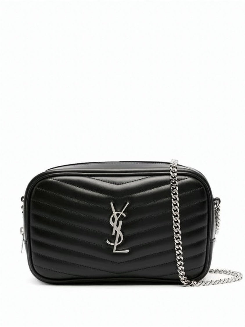 Saint Laurent Quilted Black Calf Leather Crossbody Bag