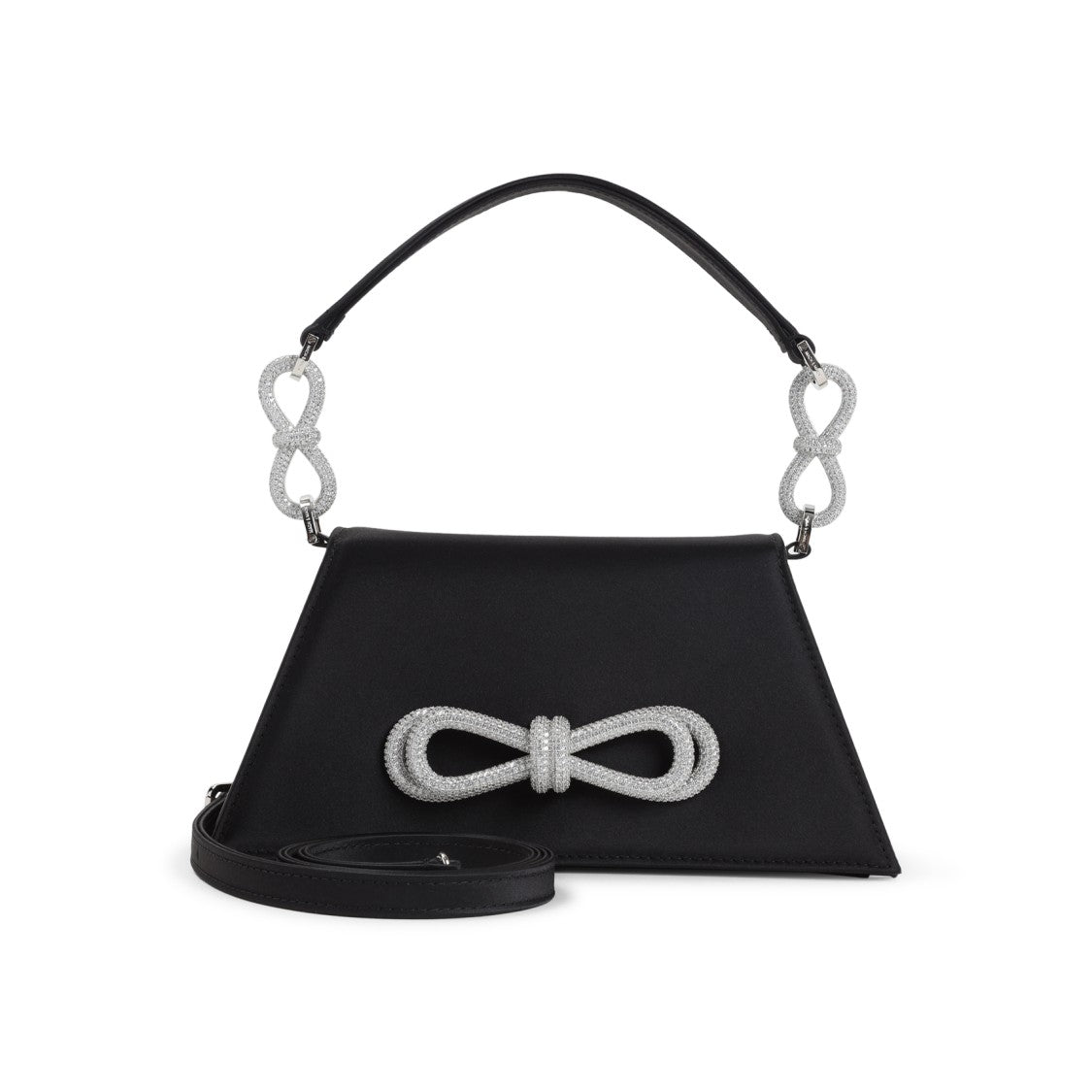 Mach & Mach Structured Silk Shoulder Bag With Bow Detail
