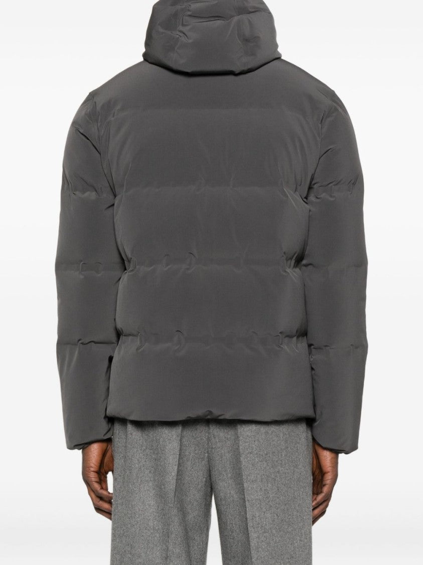Herno Quilted Gray Herno Jacket With High Collar