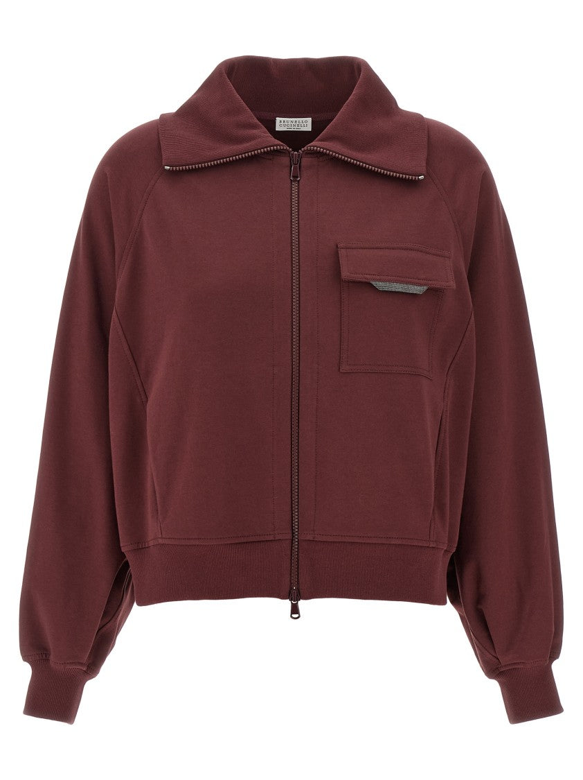 Brunello Cucinelli Shiny Flap Detail' Sweatshirt