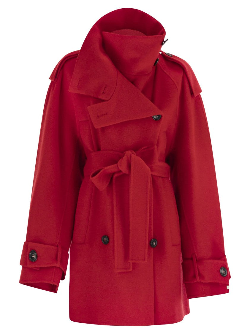 Sportmax Bouquet1234 - Short Wool Trench Coat