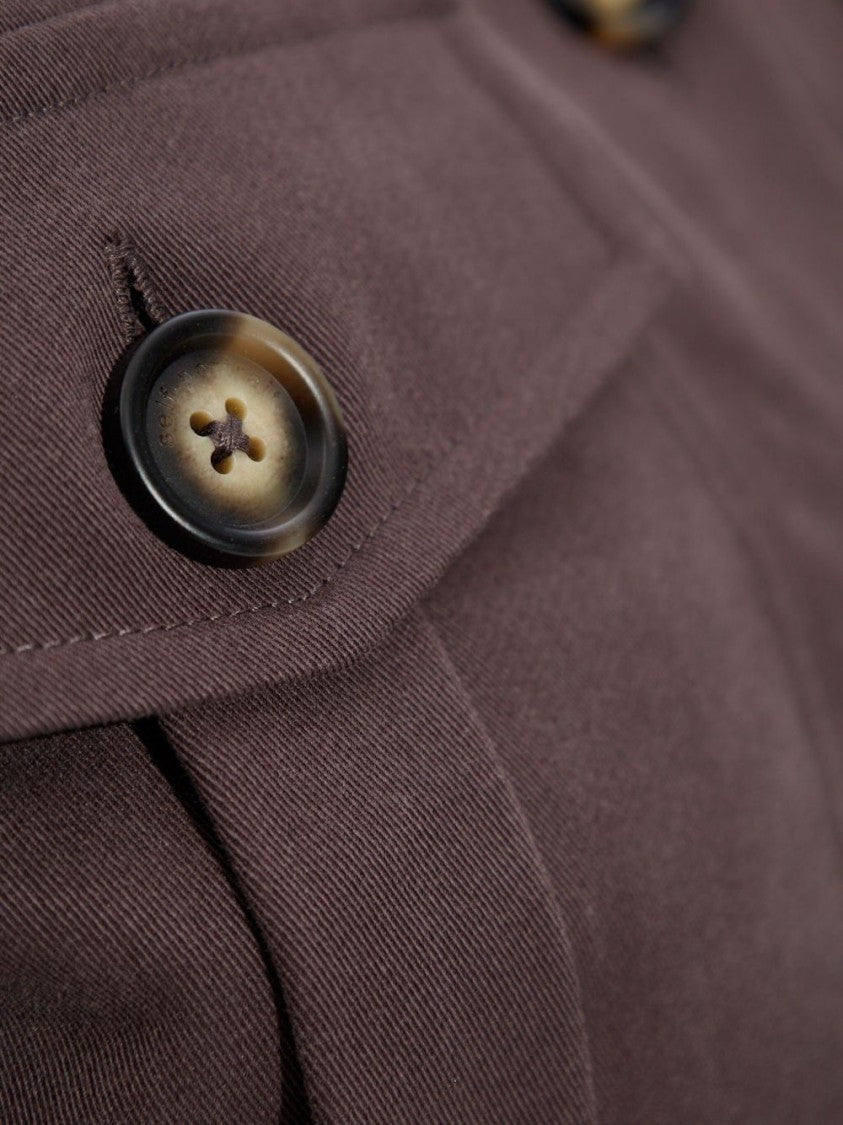Self-Portrait Brown Cotton Belted Midi Dress