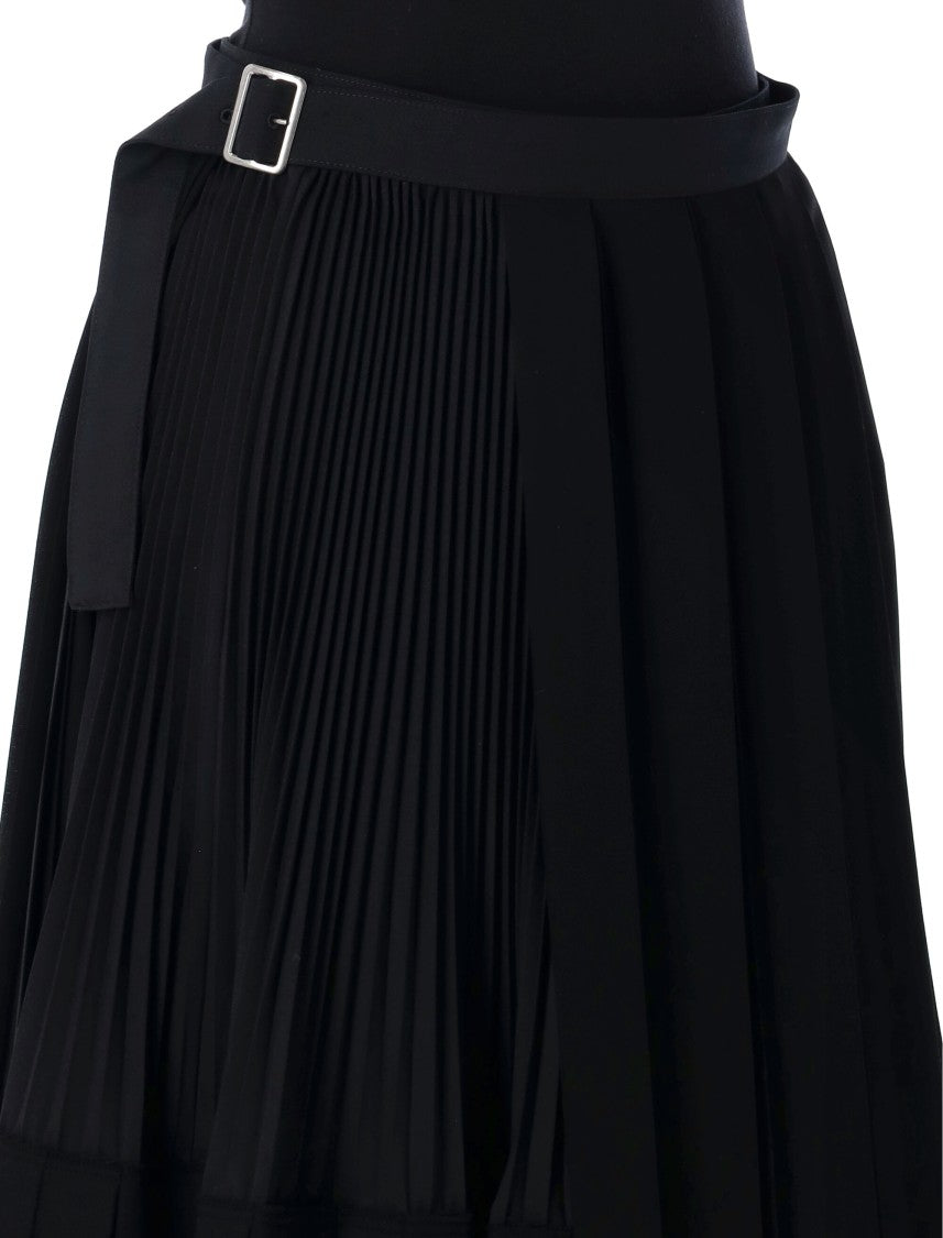 Junya Watanabe Midi Pleated Asymmetric Skirt