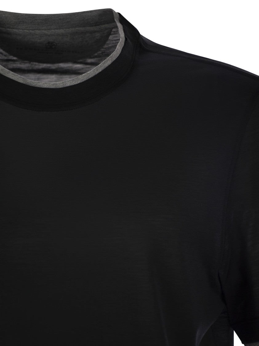 Brunello Cucinelli Slim Fit Crew-Neck T-Shirt In Light Silk