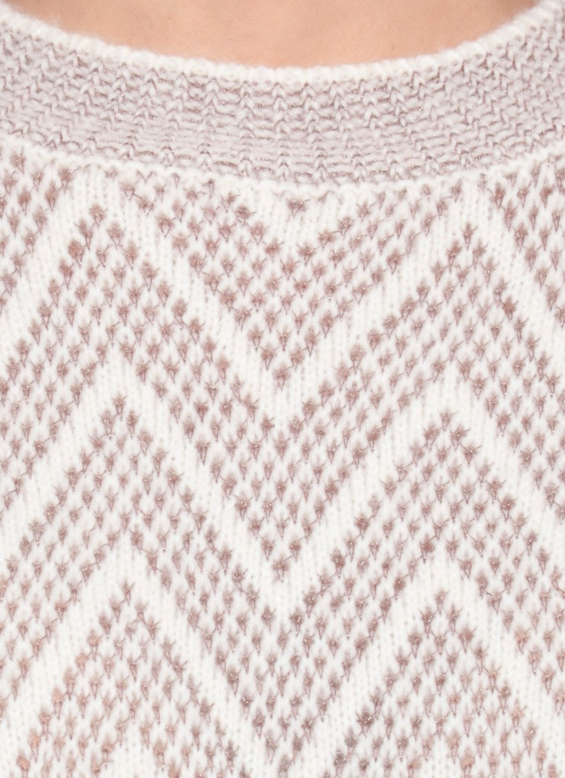 Peserico Brown And Ivory Wool And Sweater