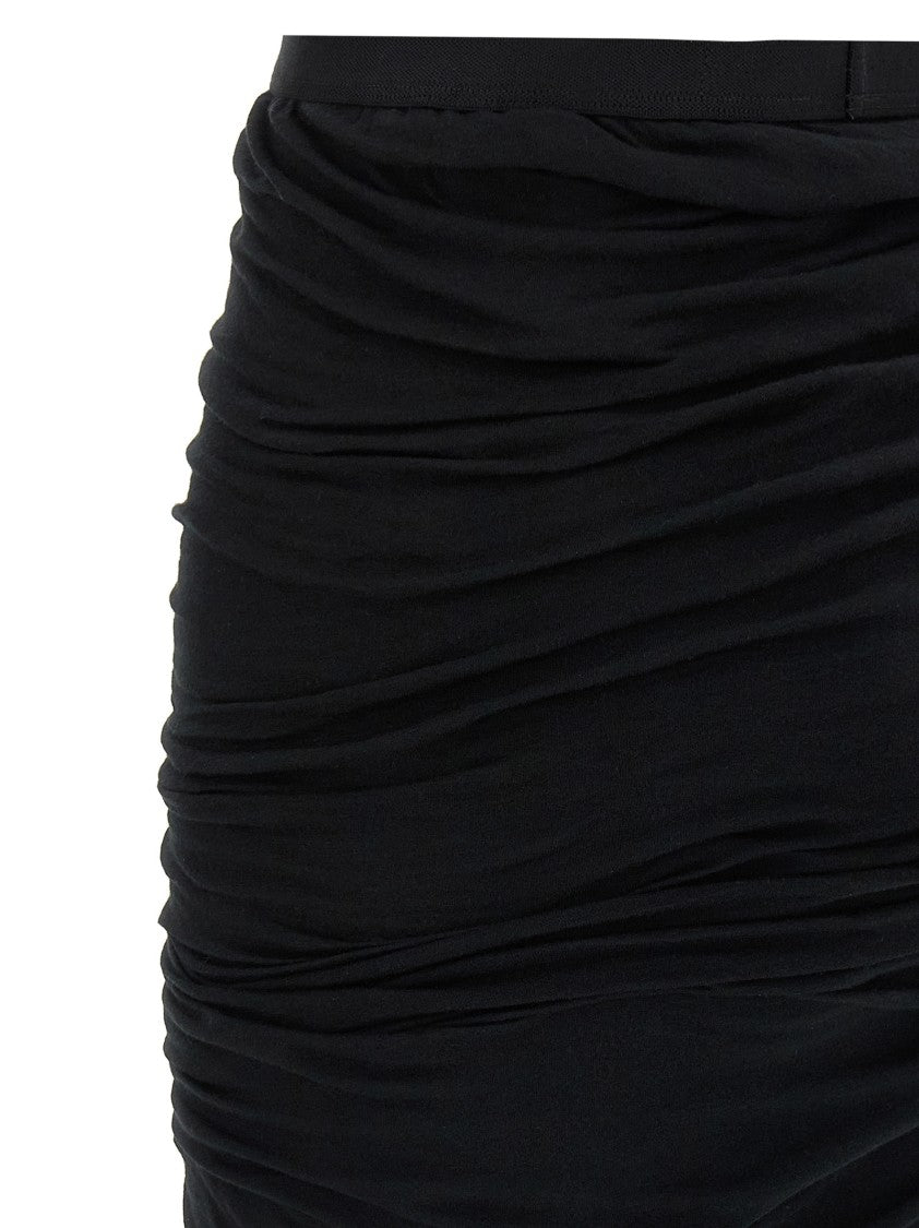 Rick Owens Semi-Transparent Long Skirt With Front Draping