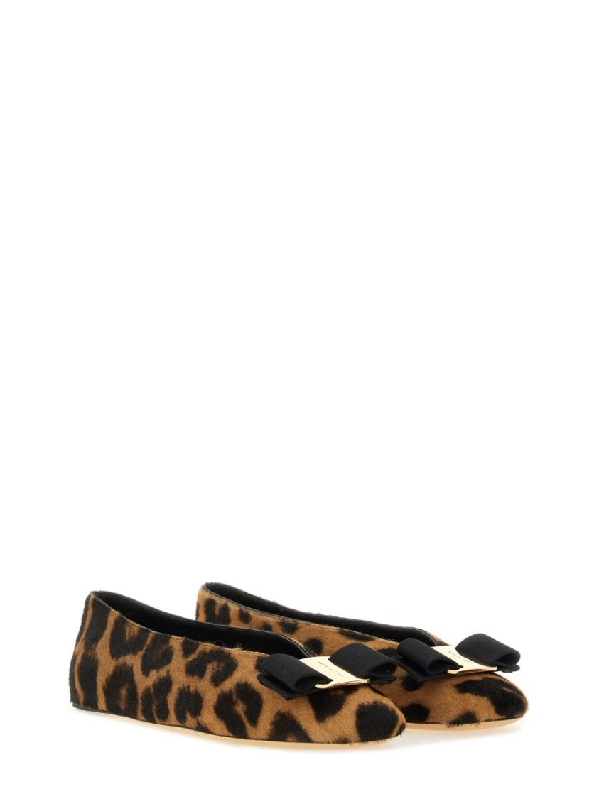 Ferragamo "Vara" Ballerina With Bow