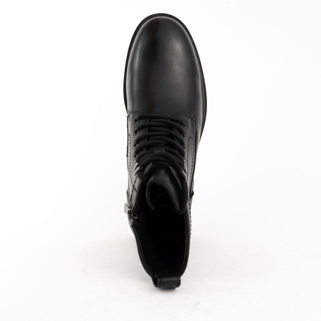 Sergio Moretti Lace-Up Black Leather Ankle Boots