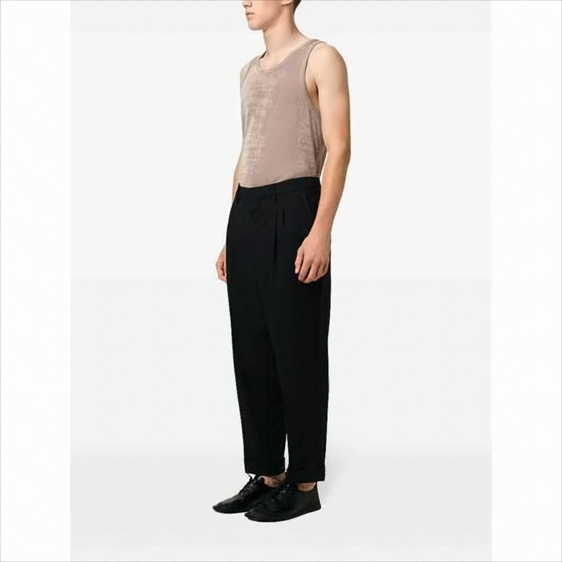 Ami Tailored Black Wool Pants With High Waist