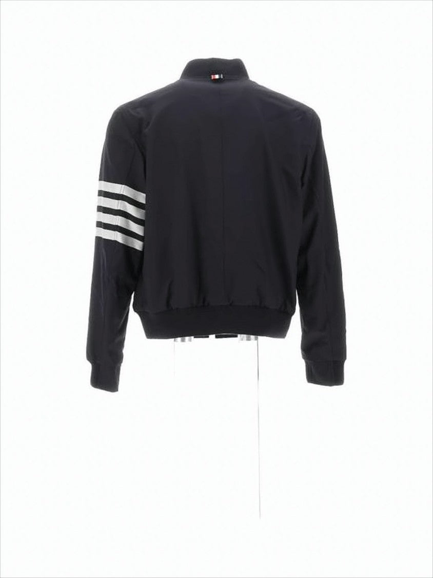 Thom Browne Cropped Bomber Jacket With Structured Finish