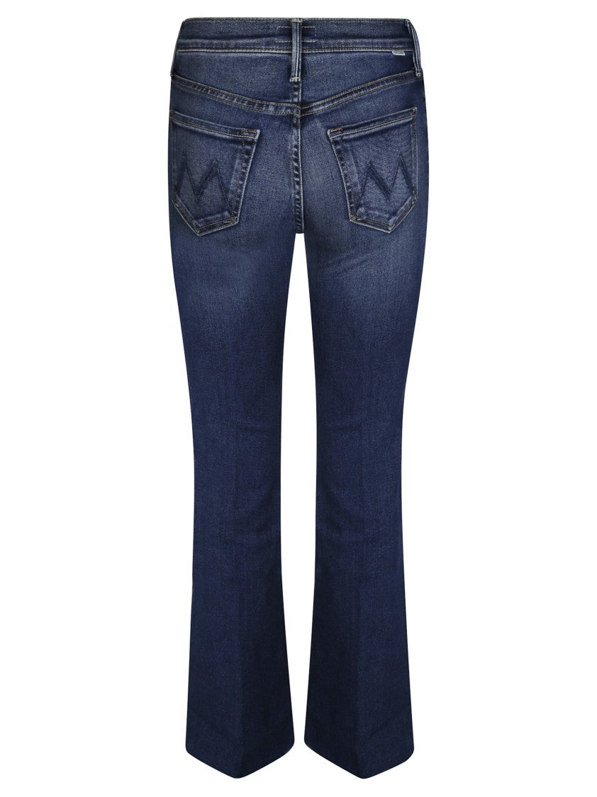 Mother Flared High-Waisted Jeans With Frayed Hem