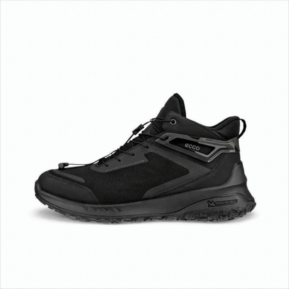 Ecco High-Top Sneakers With Textured Mesh And Rugged Sole