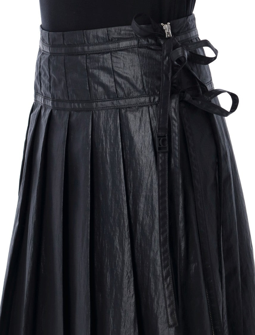 Low Classic Pleated Midi Skirt
