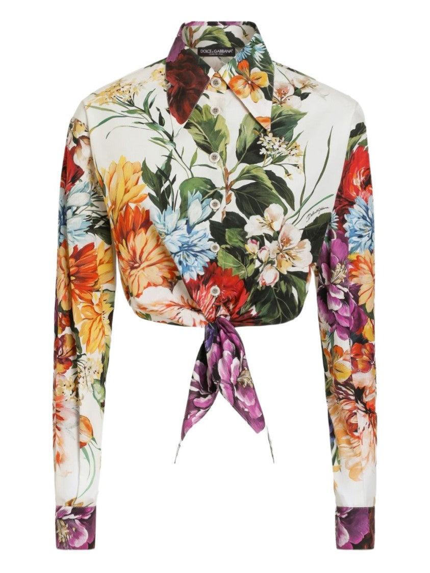 Dolce & Gabbana Cropped Floral Print Shirt