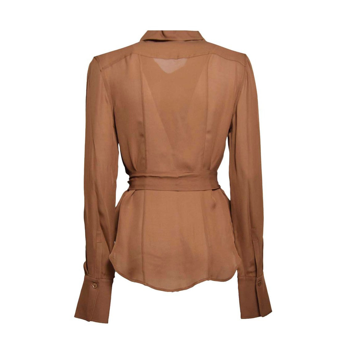 Equipment Graysen Blouse In Brown Silk With Sash