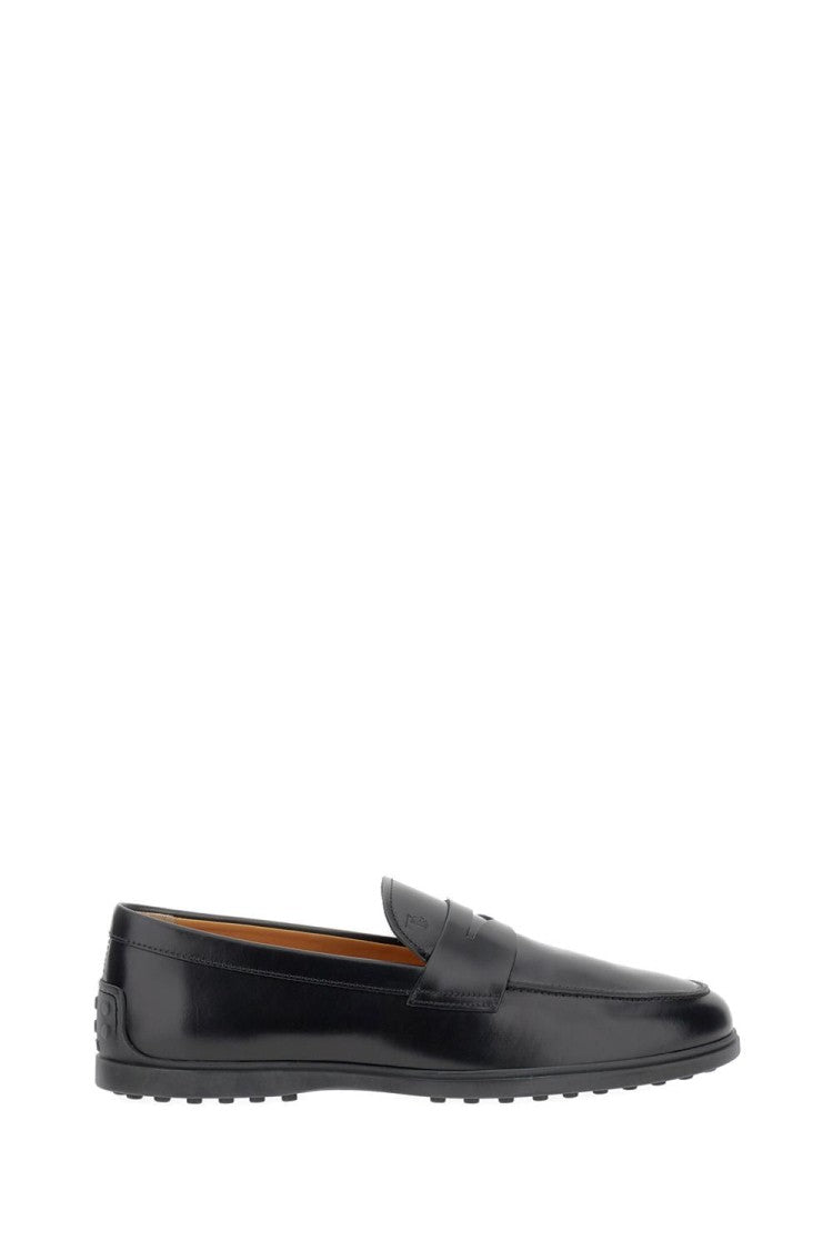 Tod's Calfskin Moccasin With Embossed Monogram And Rubber Gommini Sole