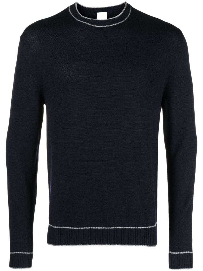 Eleventy Stripe-Detail Wool Sweatshirt