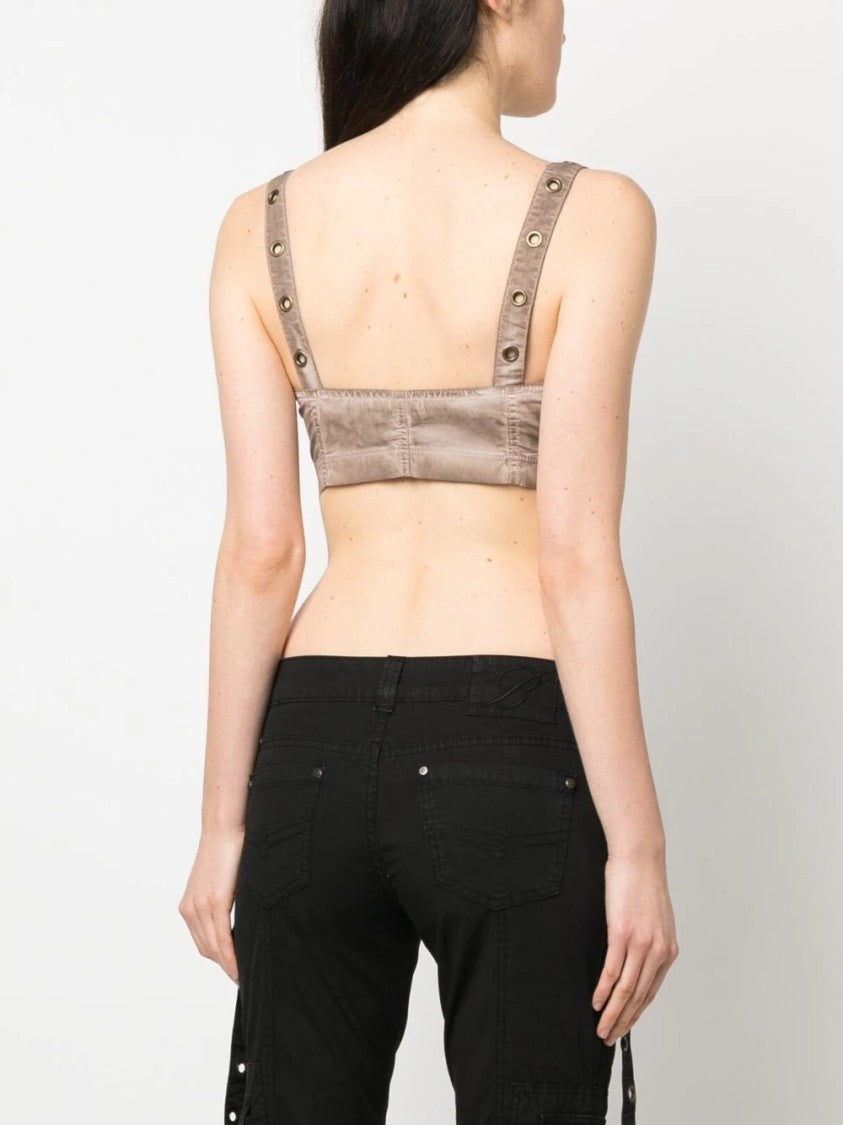 Blumarine Cropped Top With Structured Design