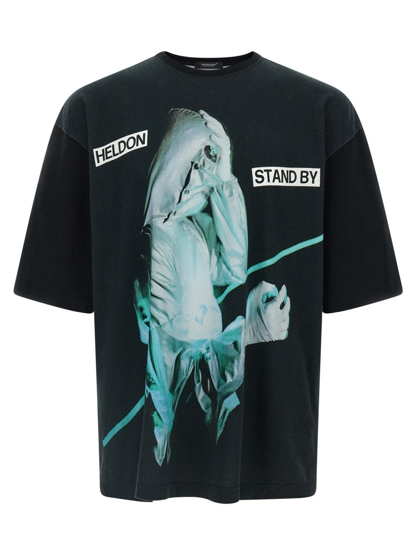 Undercover Graphic Black Cotton Jersey T-Shirt With Oversized Fit