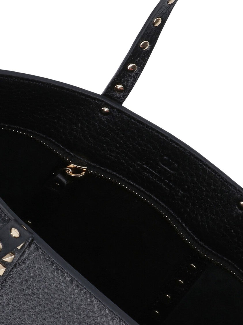 Valentino Garavani Small 'Rockstud' Top Handle Bag – Black