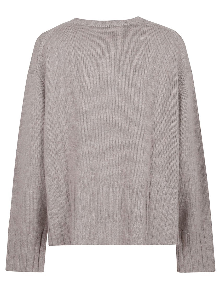 Allude Ribbed Knit Sweater With Round Neckline