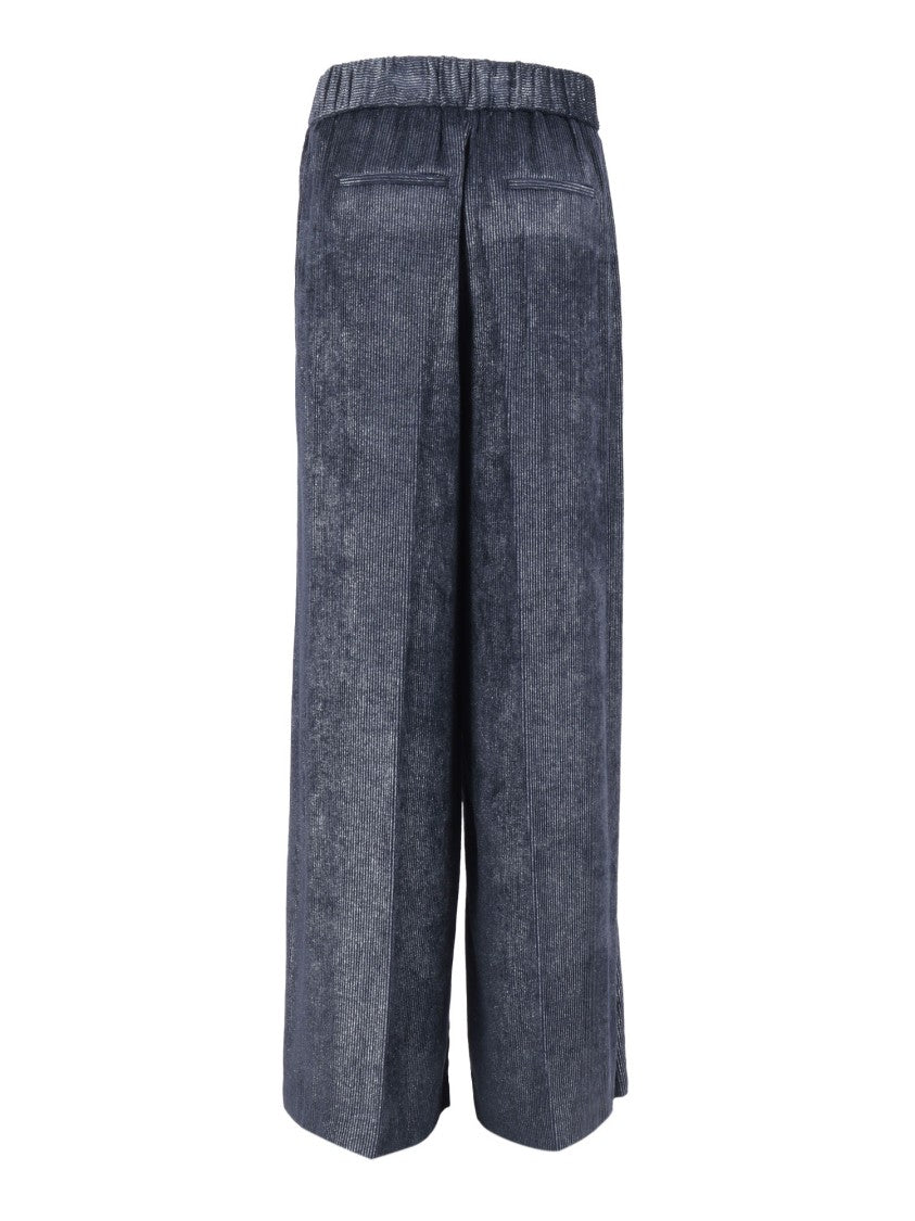 Peserico Wide-Leg Trousers With Ribbed Texture