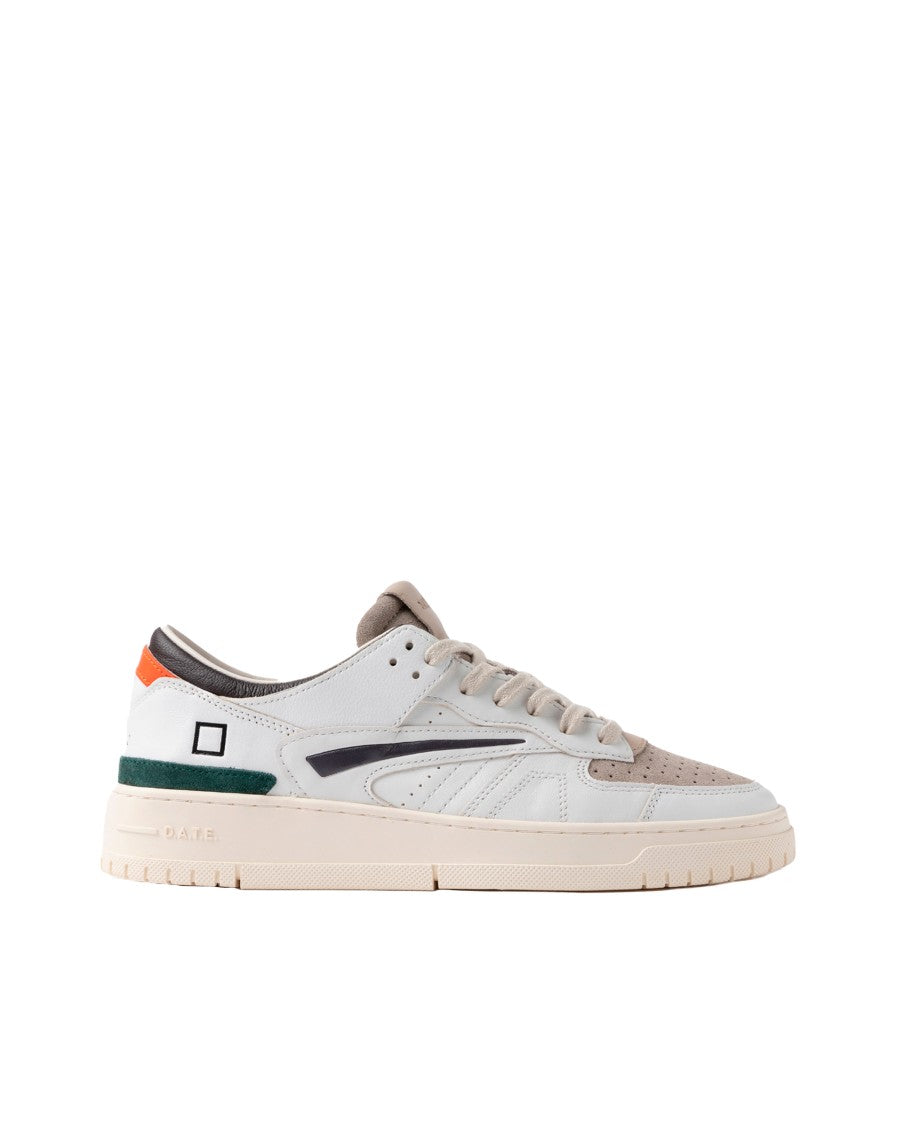 D.A.T.E Torneo Sneakers – White/Dark Brown