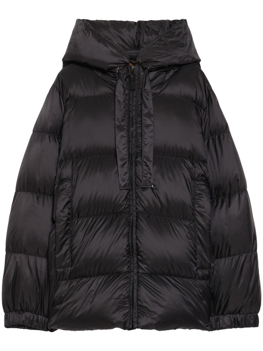 Max Mara Quilted Black Puffer Coat With High Collar