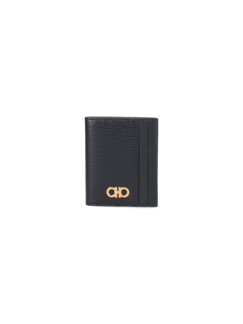 Ferragamo "Gancini" Bi-Fold Wallet – Black