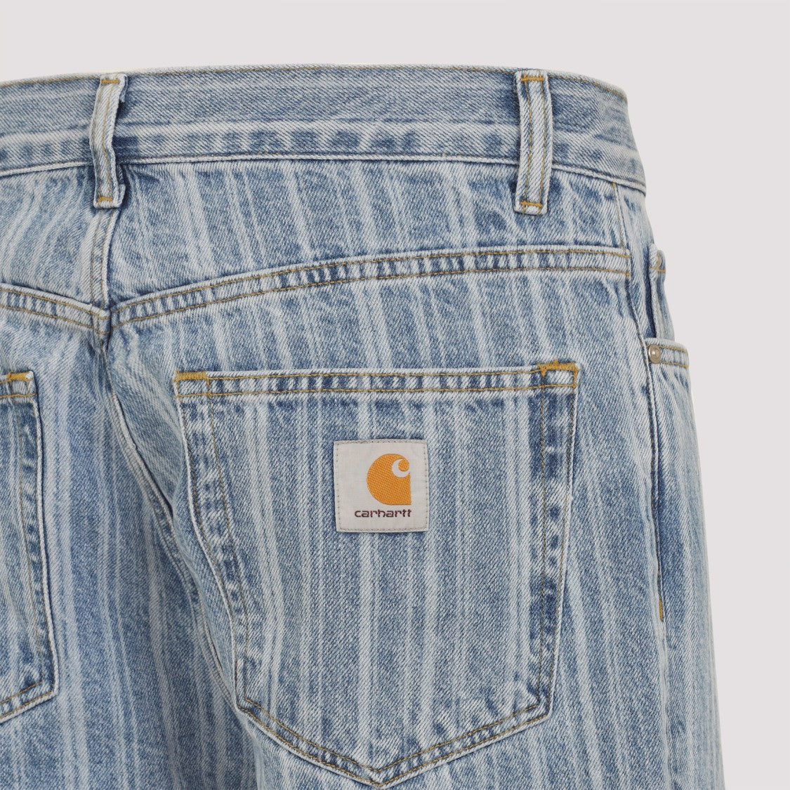 Carhartt Wip Blue Striped Wide-Leg Trousers With Classic Design