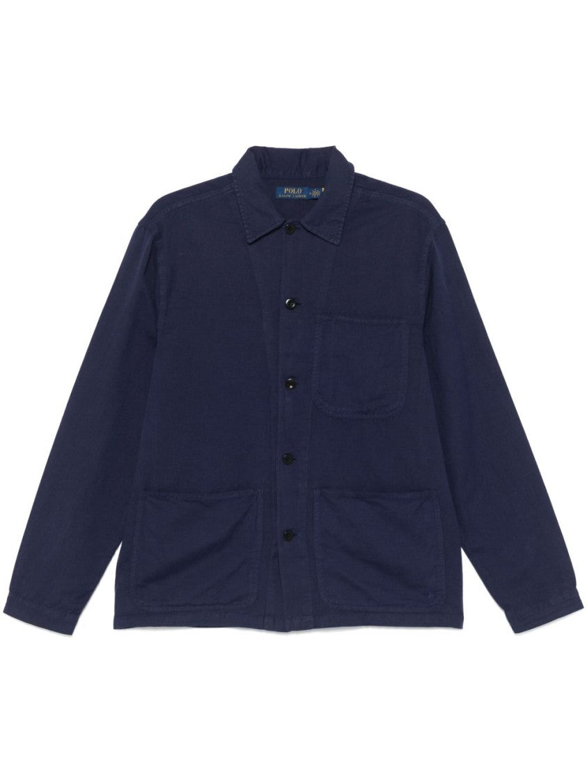 Polo Ralph Lauren Navy Blue Shirt With Spread Collar