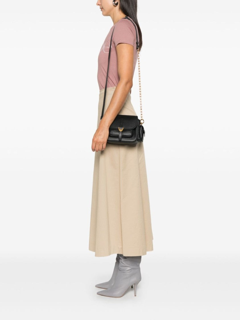 Coccinelle Structured Textured Shoulder Bag With Magnetic Flap Closure