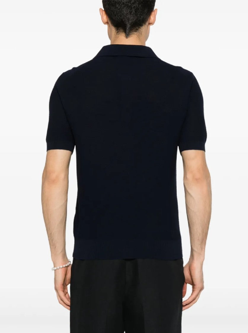 Tagliatore Fitted Black Polo Shirt