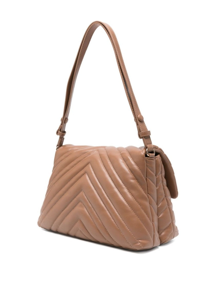 Liu Jo Medium Grigio Handbag With Quilted Chevron Design