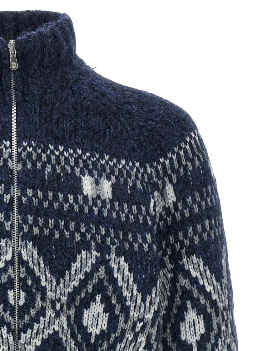 Brunello Cucinelli Geometric Jacquard' Cardigan