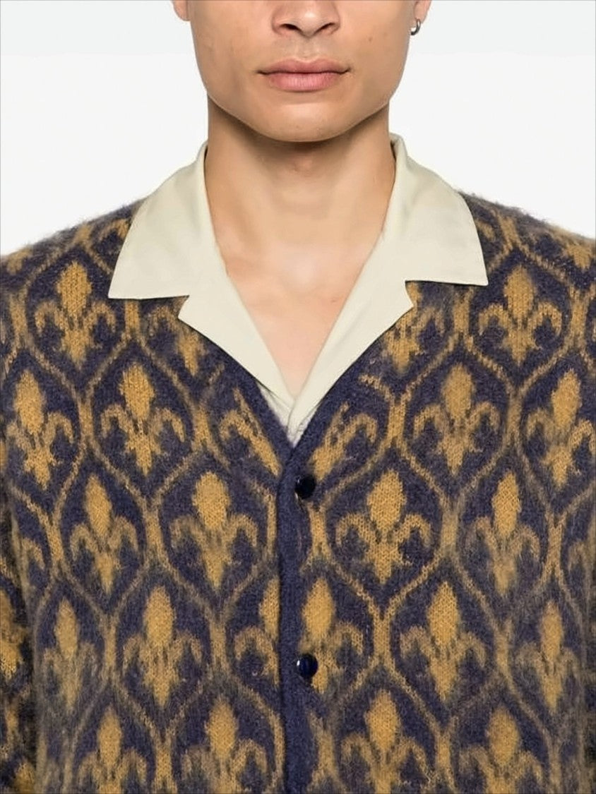Needles Luxurious Mohair Blend Cardigan With Ornate Motif